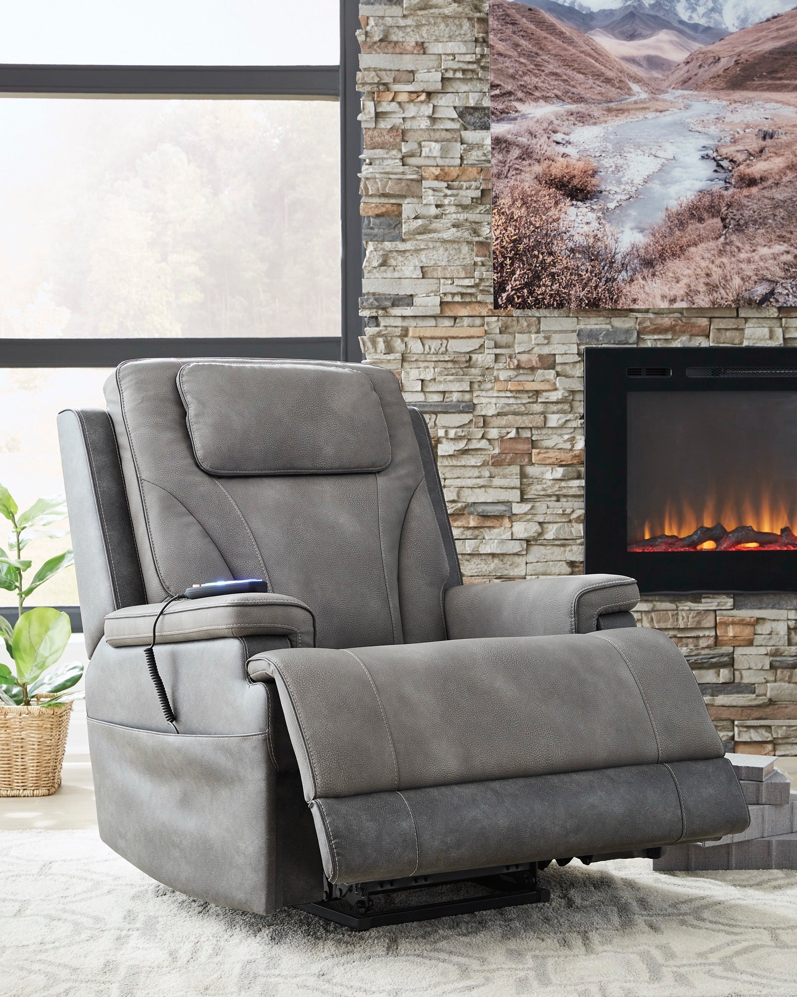 Slate Power Lift Recliner - Adams Furniture