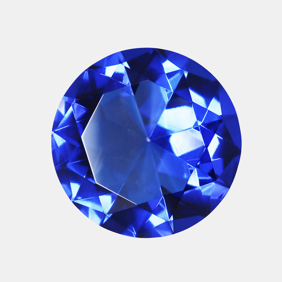 Glass Diamond Decor, 4.75", Blue