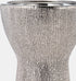 Ceramic 14" Bead Candle Holder, Silver