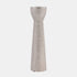 Ceramic 16" Bead Candle Holder, Silver
