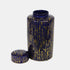 Ceramic 16" Jar, Blue/Gold