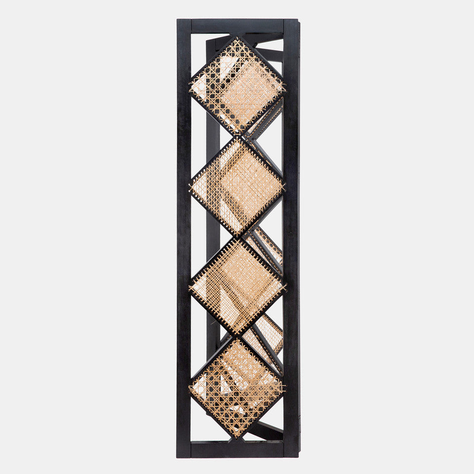 Wood 72"H Cane Wall Divider