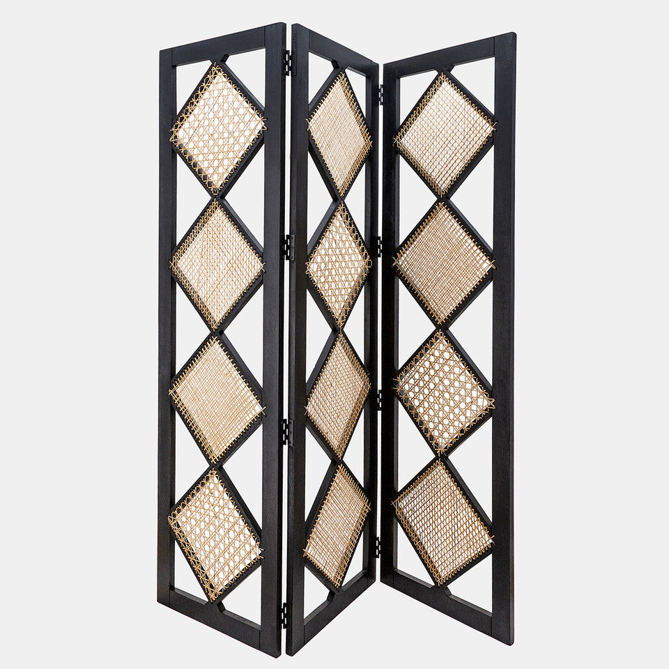 Wood 72"H Cane Wall Divider