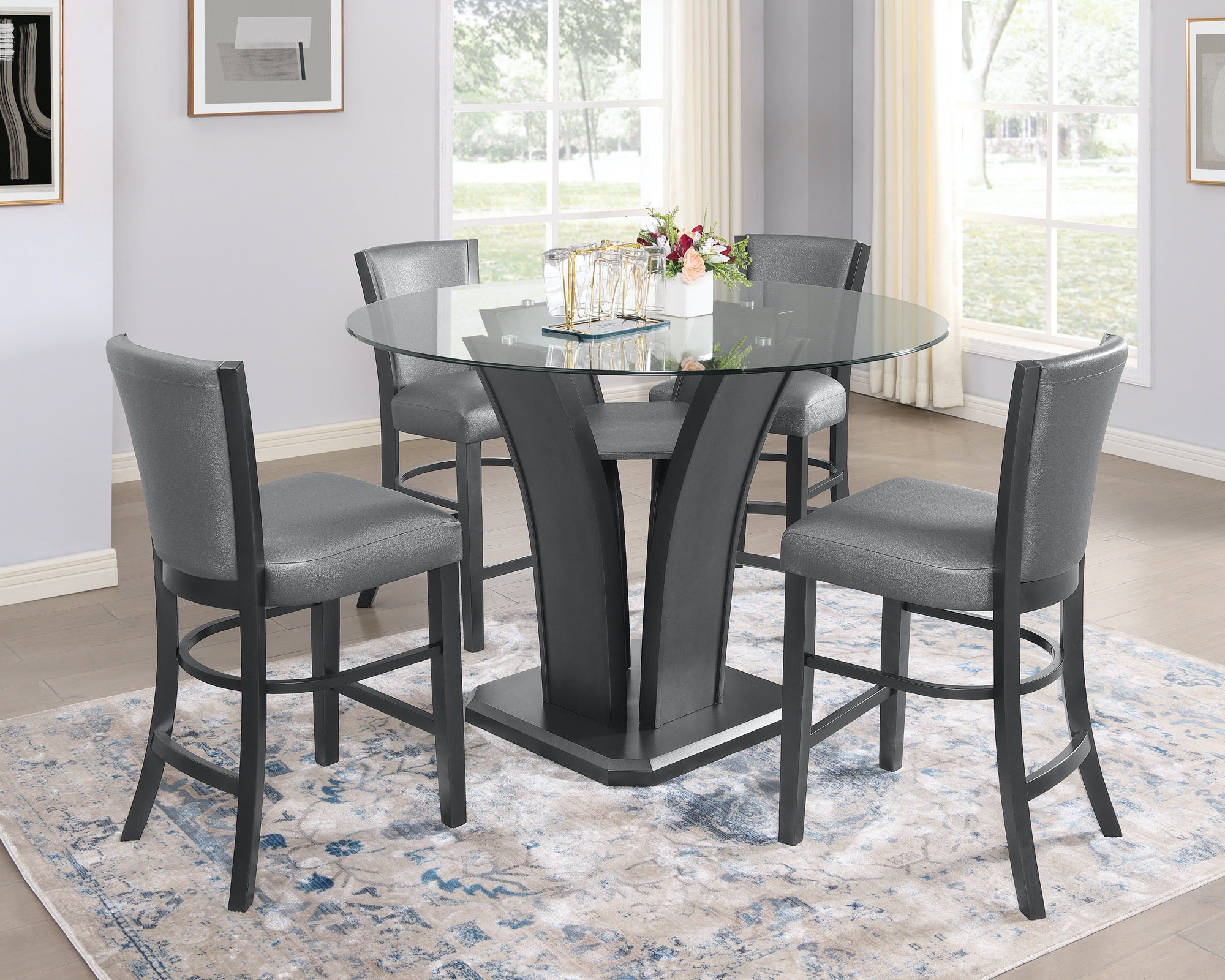Amelia 5 Piece Counter Height Dining Set - Adams Furniture