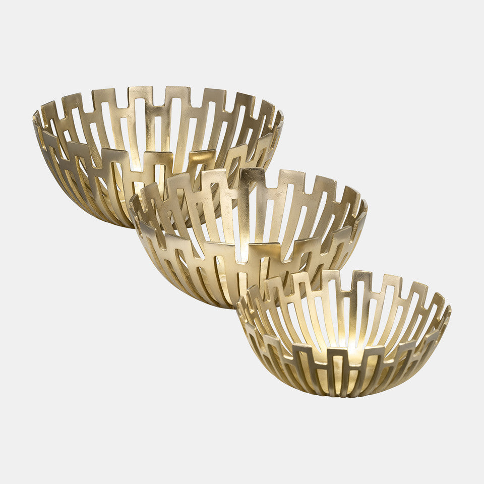 Gold Geometric Bowls (Set of 3)