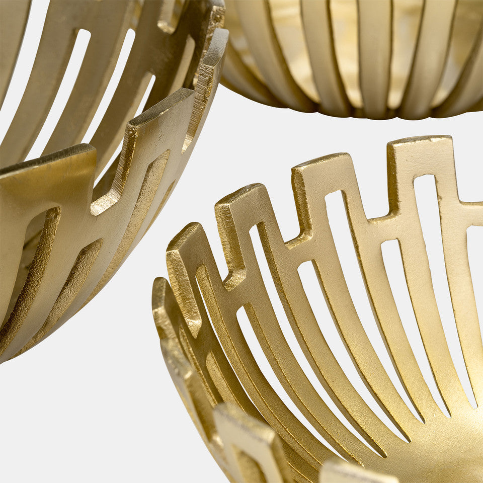 Gold Geometric Bowls (Set of 3)