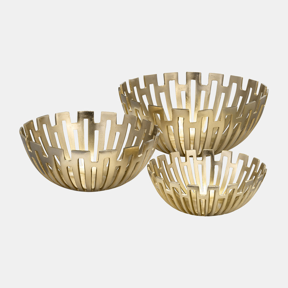 Gold Geometric Bowls (Set of 3)