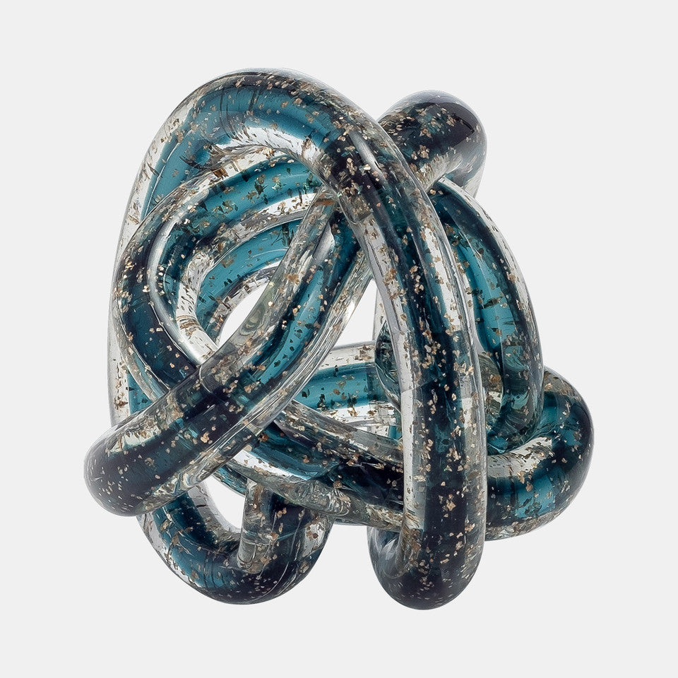 4" Blue Glass Knot