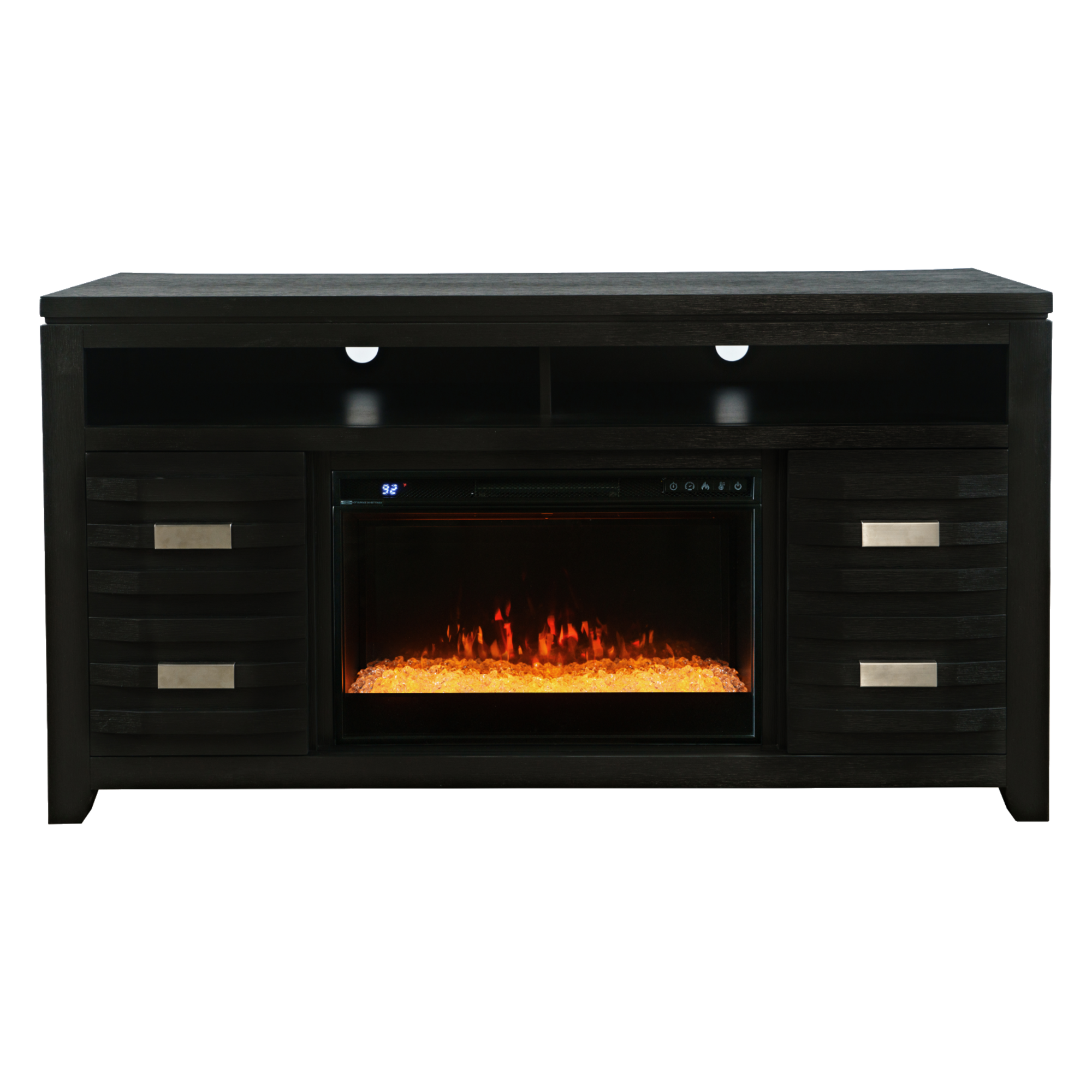 60" Fireplace with Crystal Display - Adams Furniture