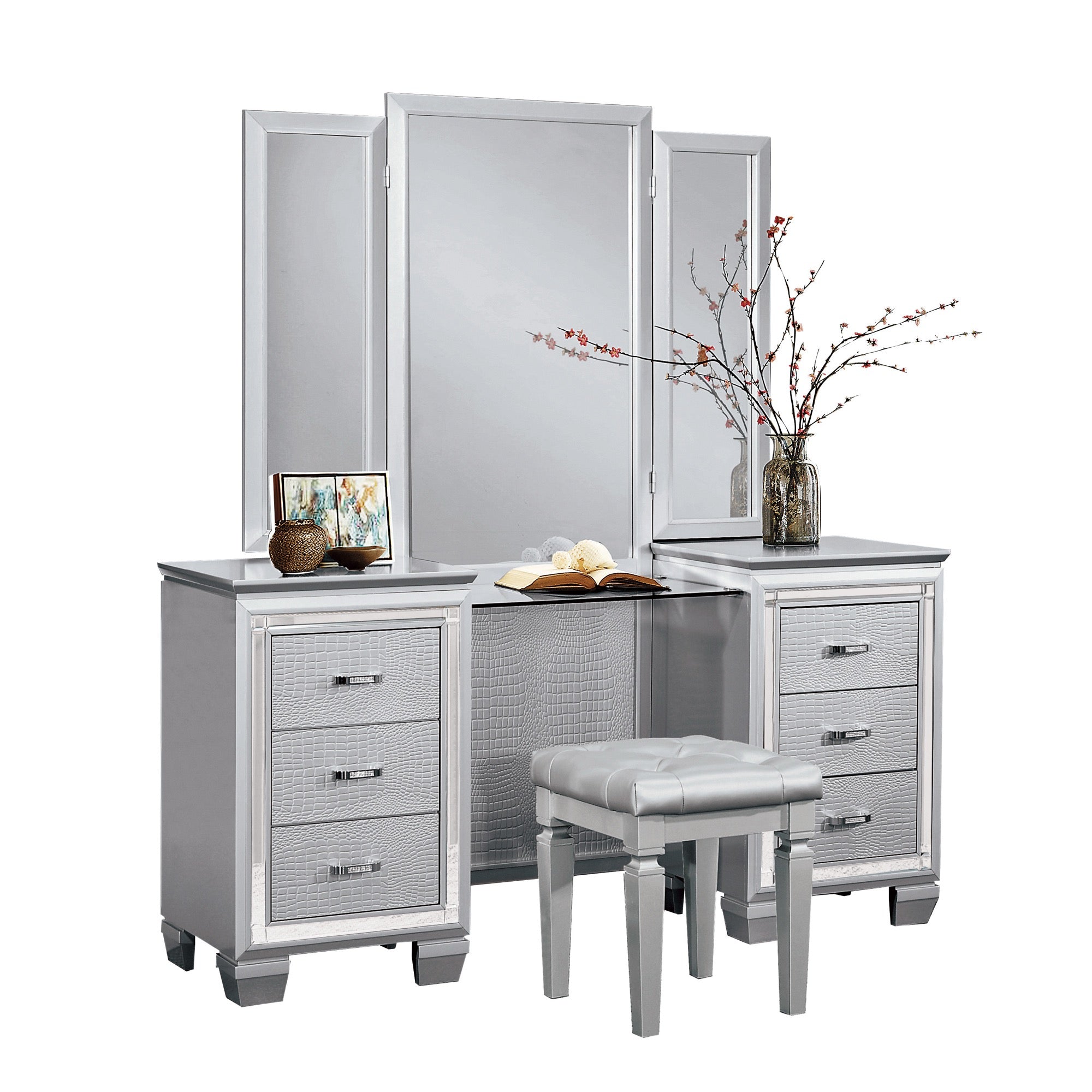 Skylar Vanity & Stool Set - Adams Furniture