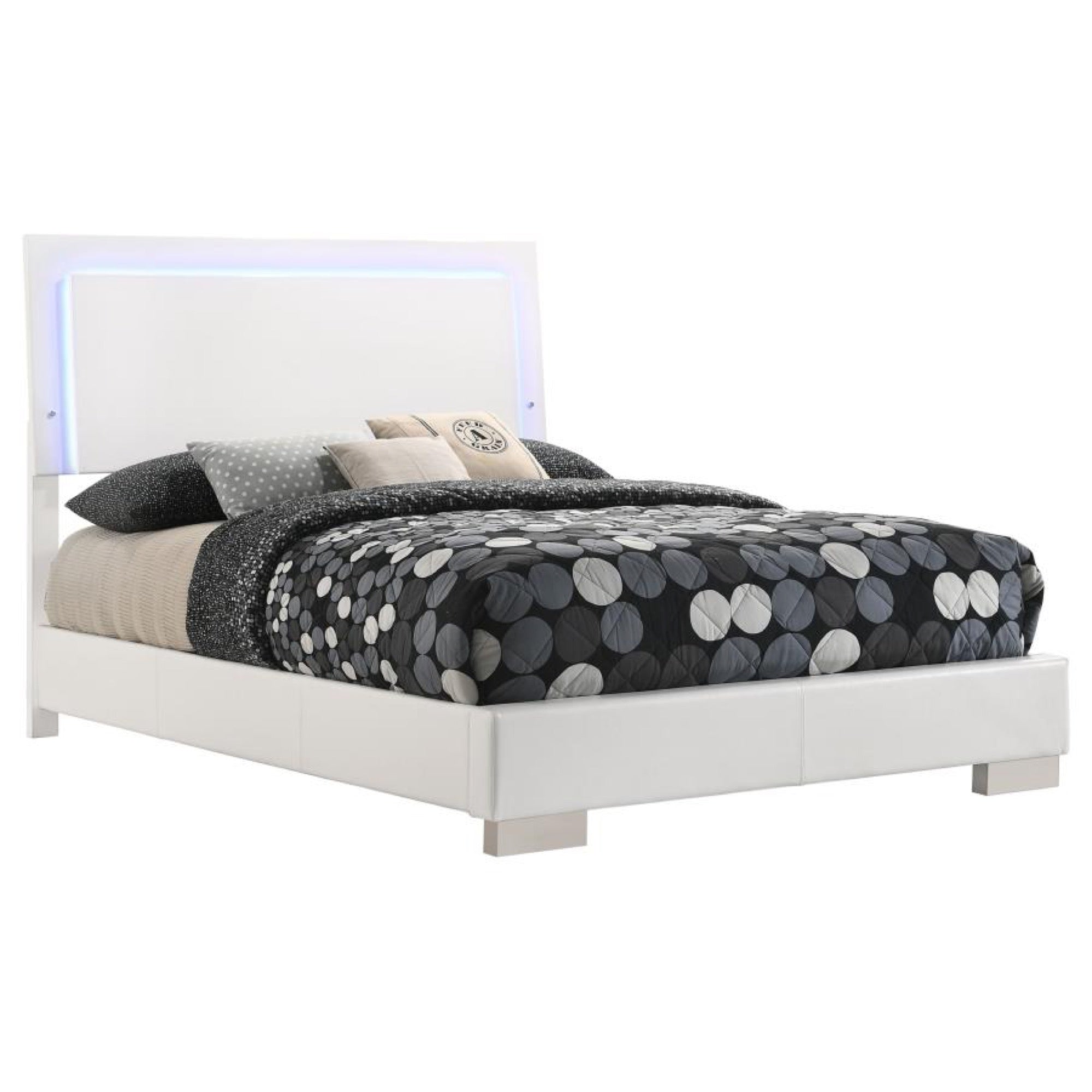 Felicity Full 5 Piece Bedroom Set w/ LED Light - Adams Furniture