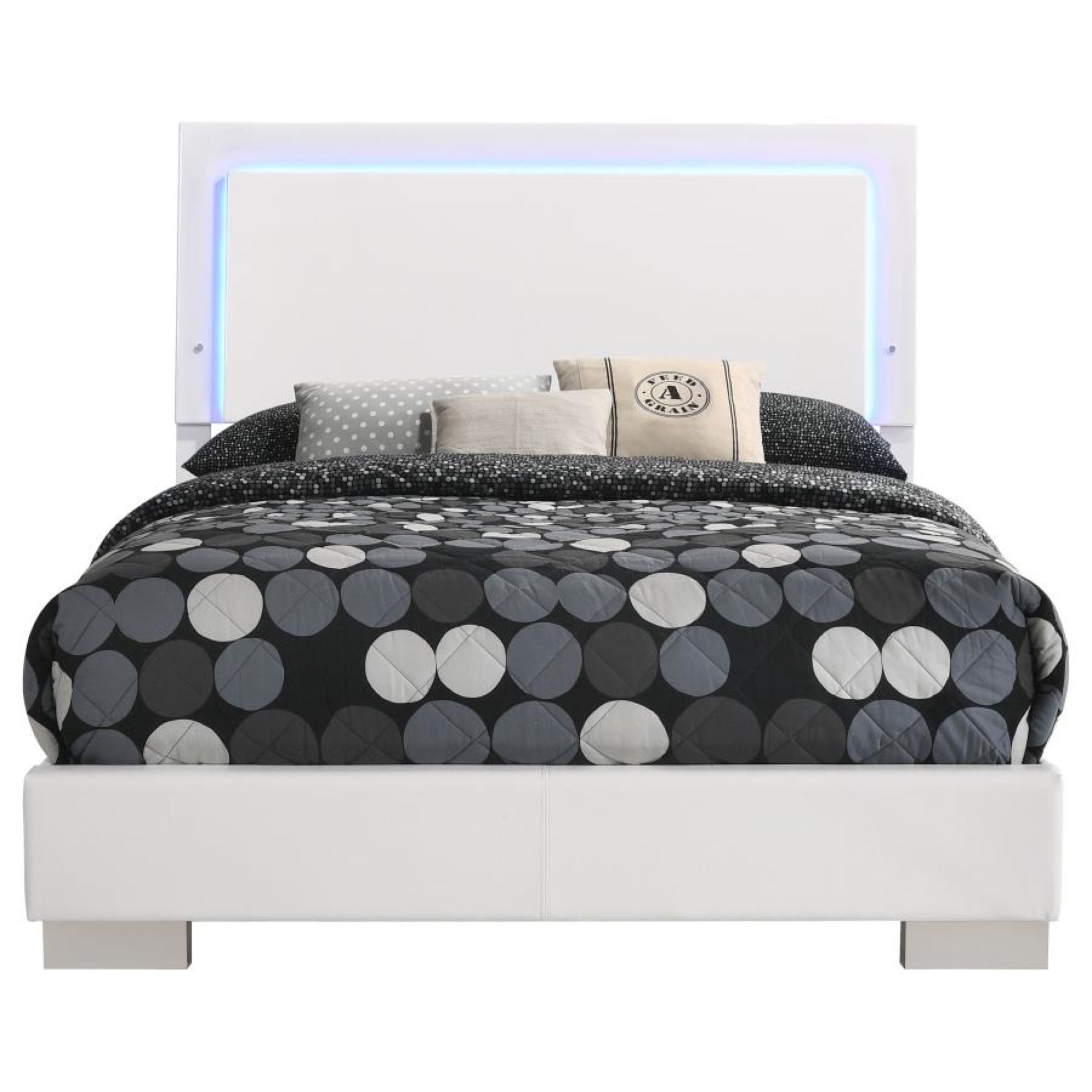 Felicity Full 3 Piece Bedroom Set w/ LED Light - Adams Furniture