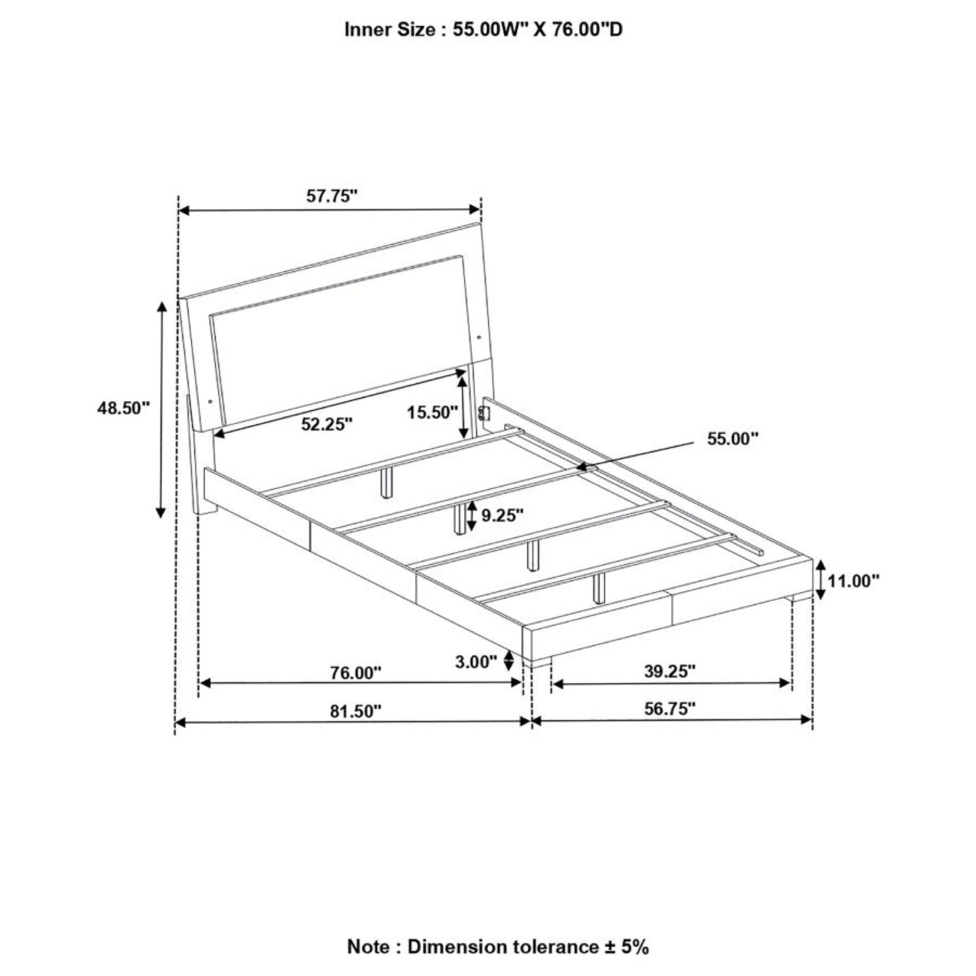 Felicity Full Bed w/ LED Light - Adams Furniture