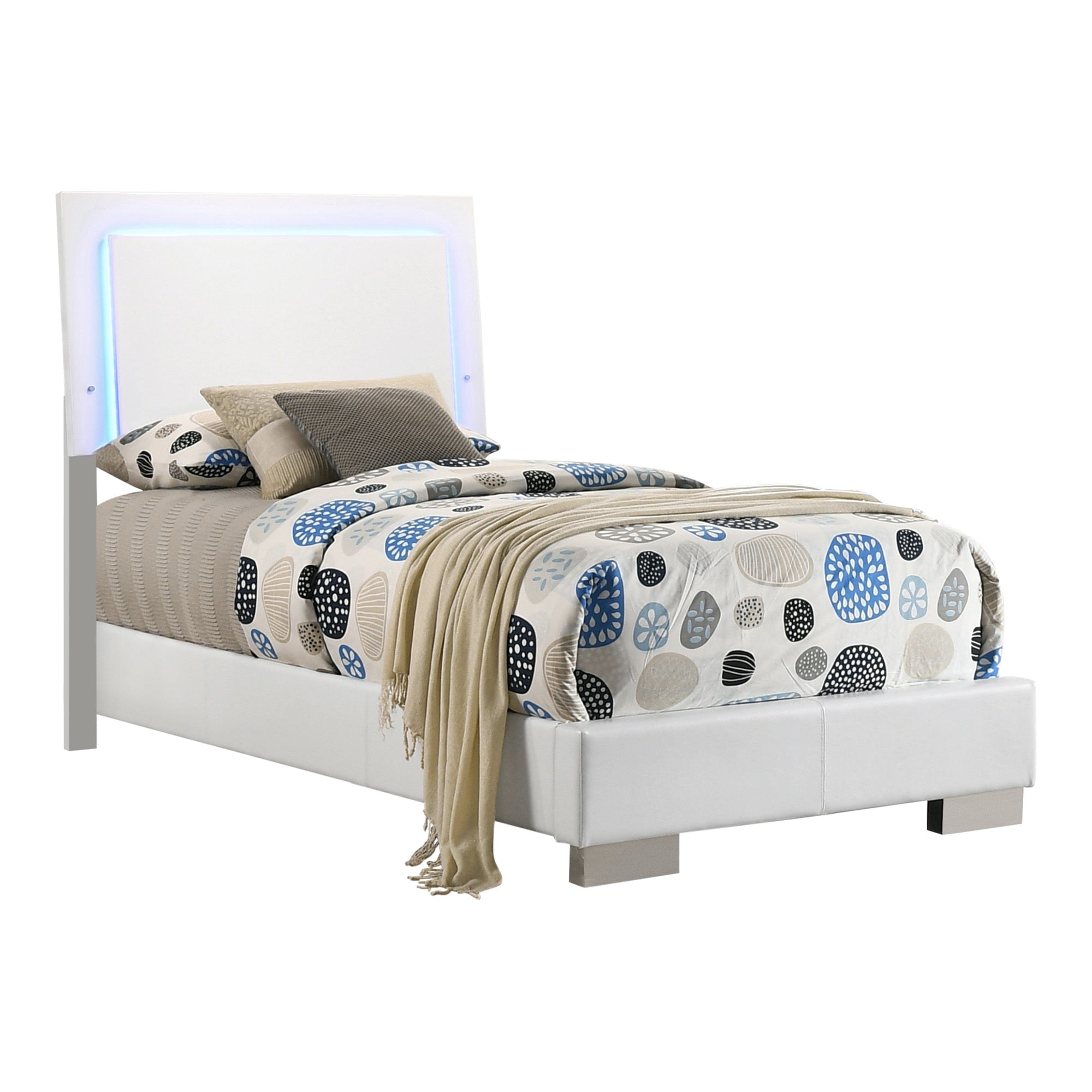 Felicity Twin 3 Piece Bedroom Set w/ LED Light - Adams Furniture