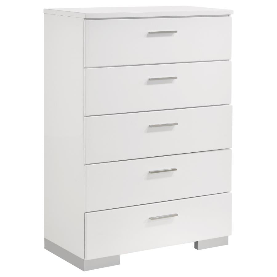 Felicity Full 5 Piece Bedroom Set w/ LED Light - Adams Furniture