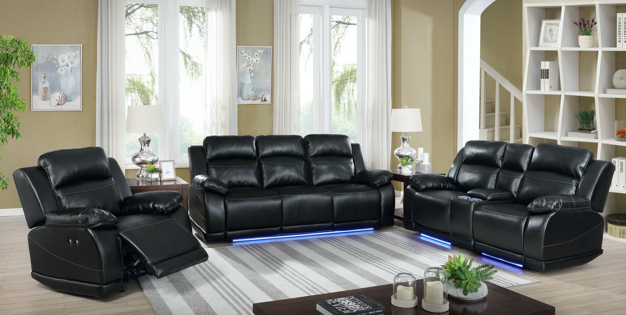 Vega Reclining Living Room Set with LED Lights