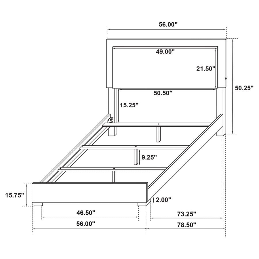 Harmony Full LED Panel Bed Black - Adams Furniture