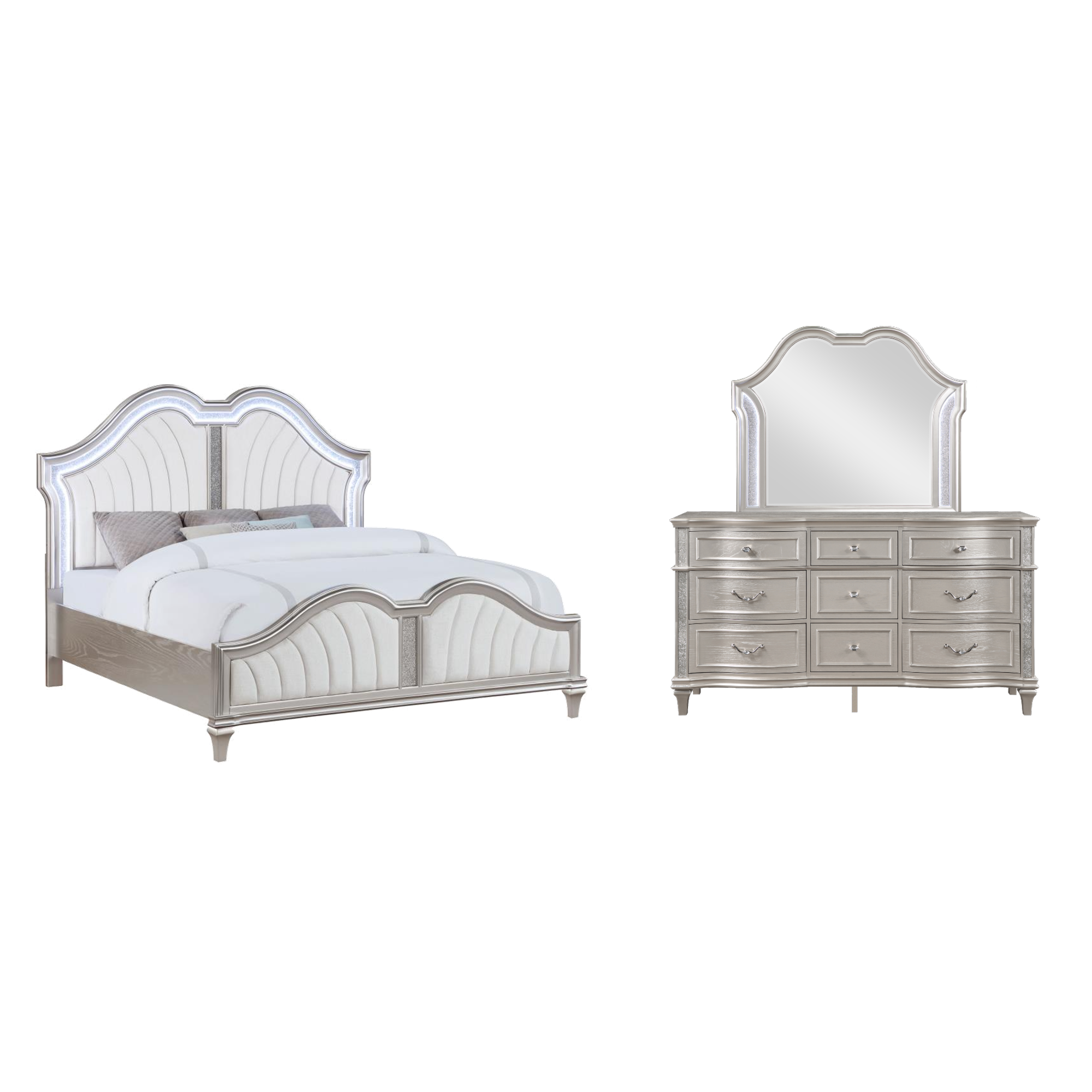 Evangeline King 3 Piece Upholstered Bedroom Set - Adams Furniture