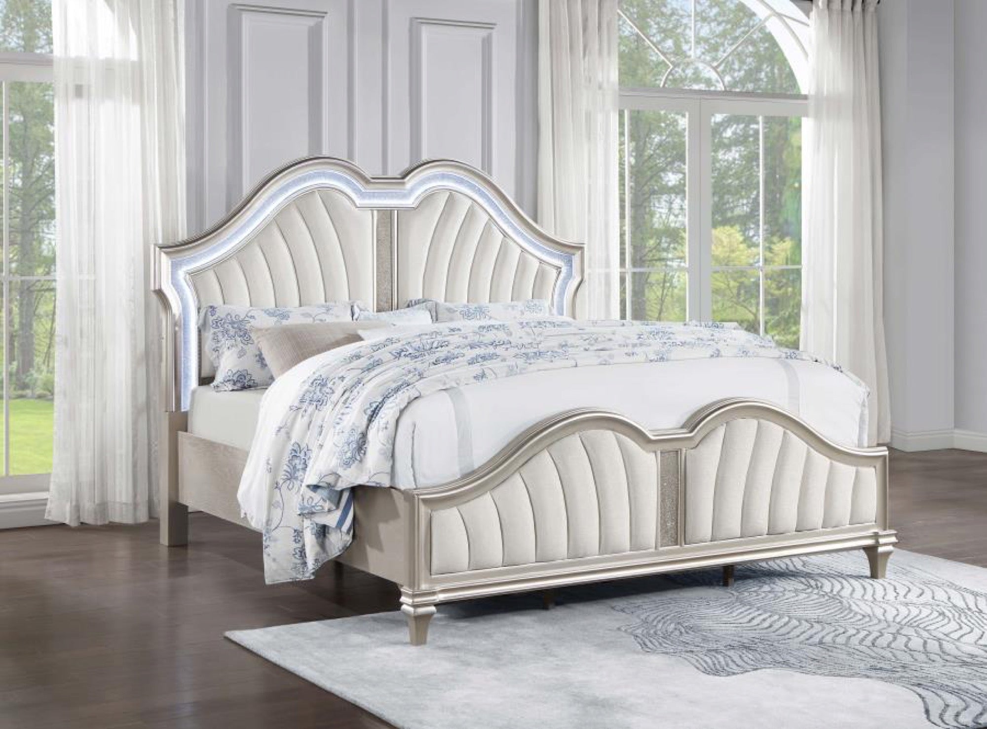 Evangeline King 5 Piece Upholstered Bedroom Set - Adams Furniture
