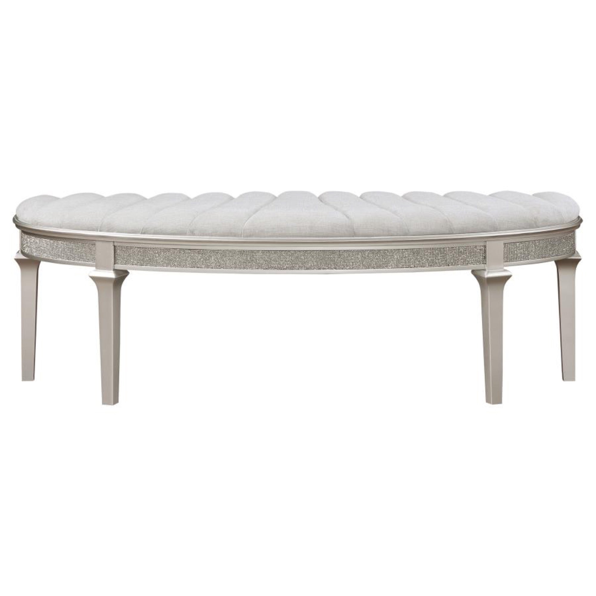 Evangeline Upholstered Demilune Bench - Adams Furniture