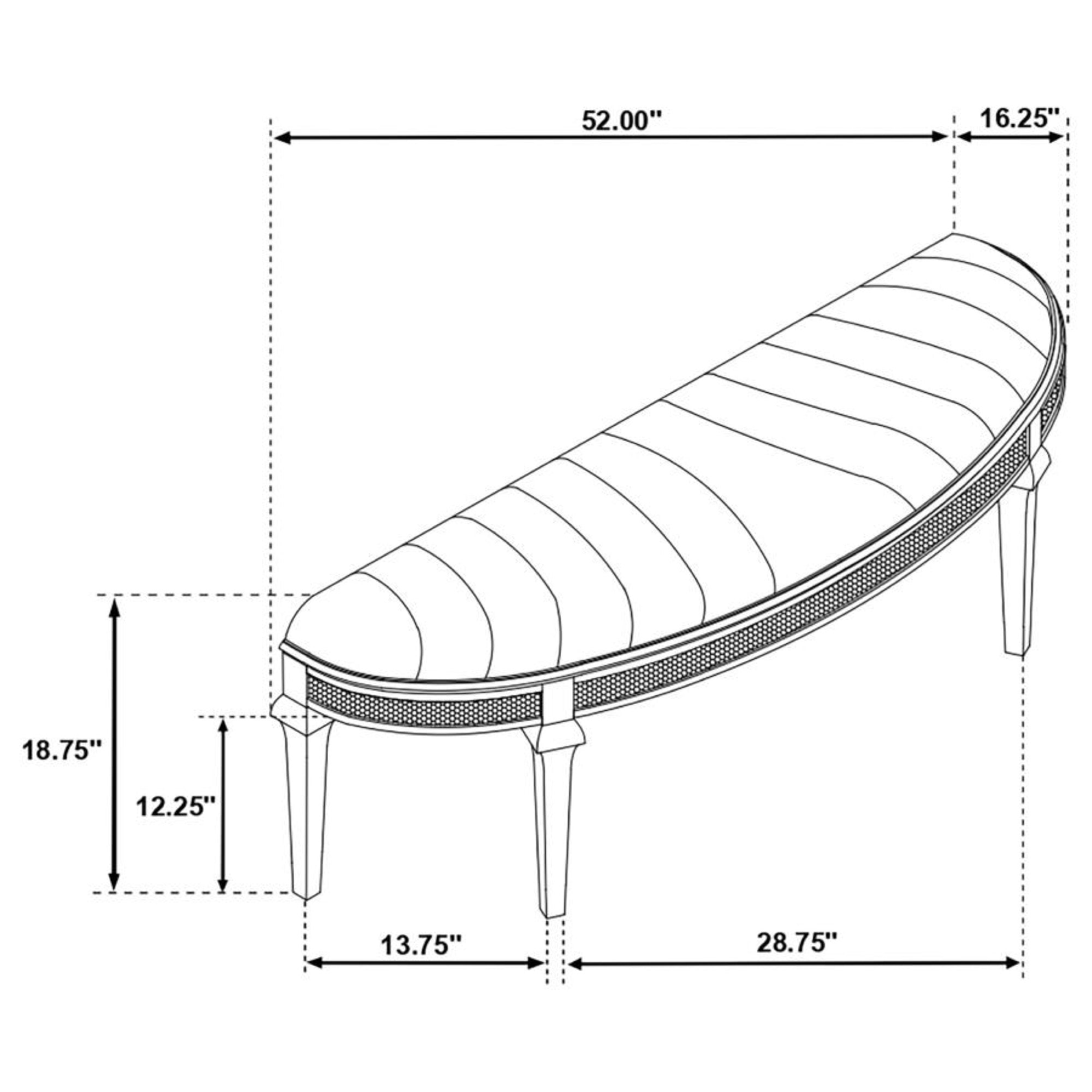 Evangeline Upholstered Demilune Bench