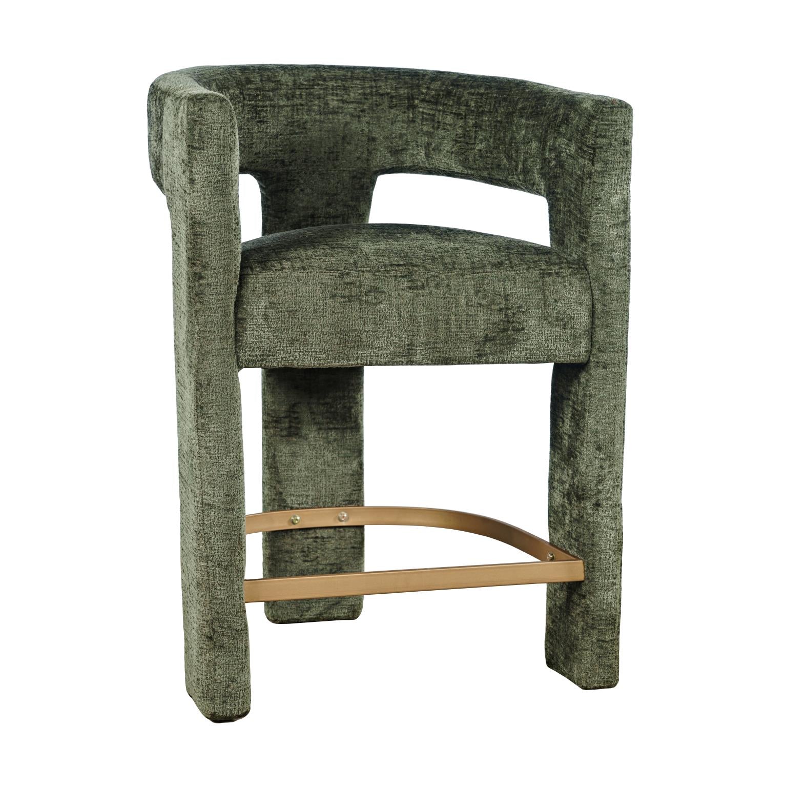 Forest Green Upholstered Stool