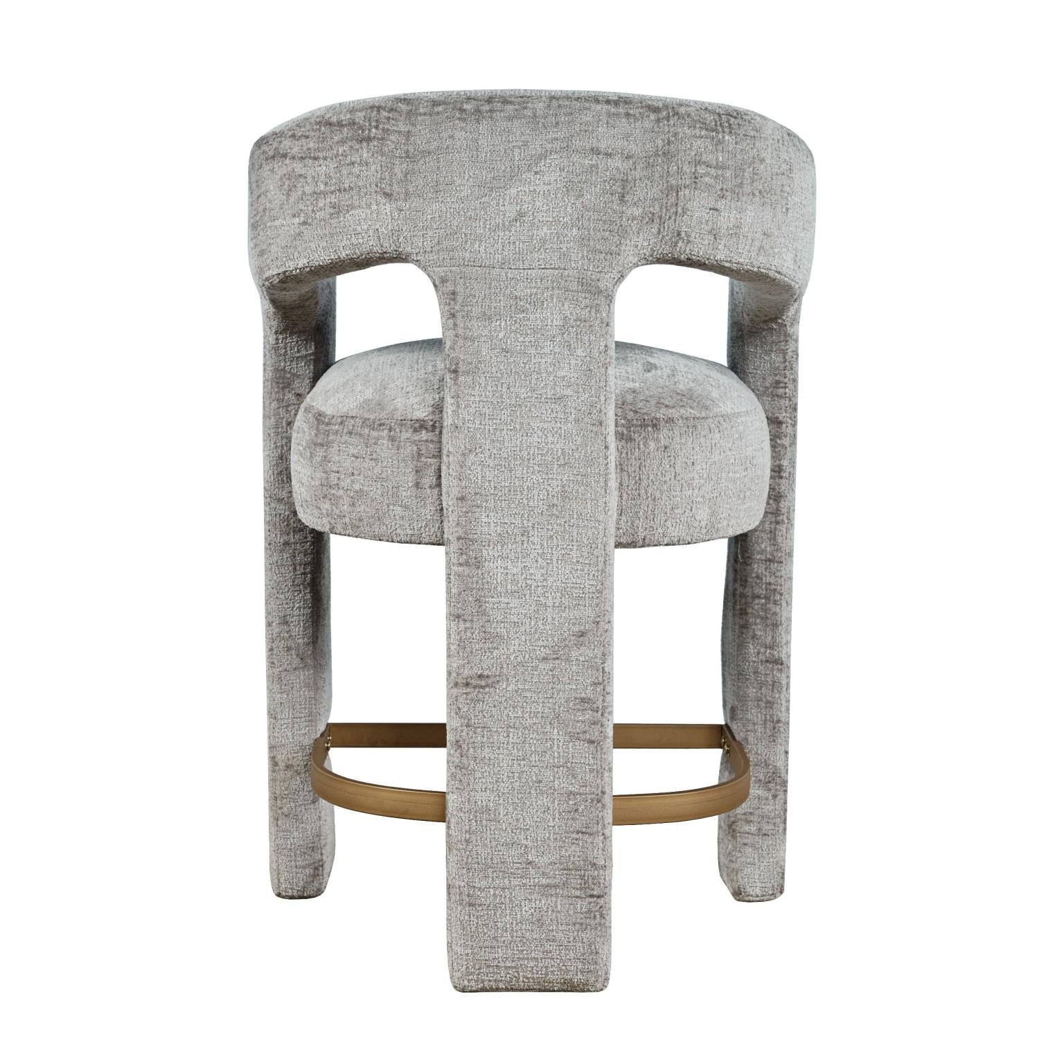 Grey Upholstered Stool