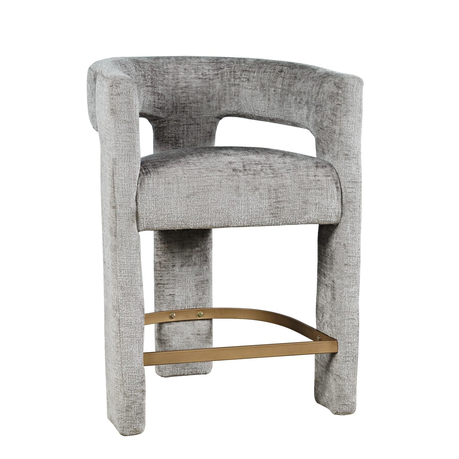 Grey Upholstered Stool