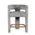 Grey Upholstered Stool