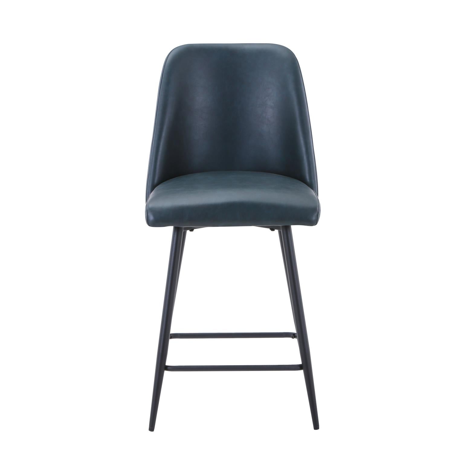 Blueberry Faux Leather Upholstered Stool (Set of 2) - Adams Furniture