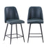 Blueberry Faux Leather Upholstered Stool (Set of 2)