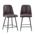 Brown Faux Leather Upholstered Stool (Set of 2)