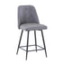 Grey Faux Leather Upholstered Stool (Set of 2)