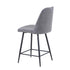 Grey Faux Leather Upholstered Stool (Set of 2)