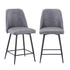 Grey Faux Leather Upholstered Stool (Set of 2)