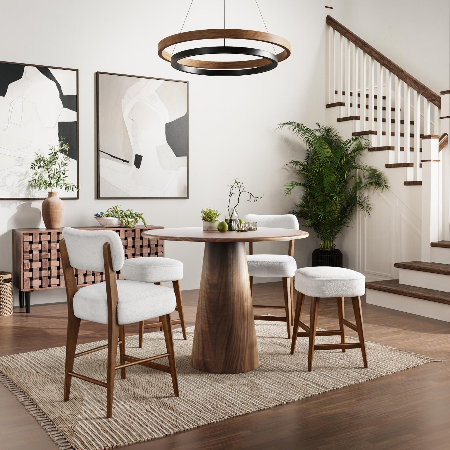 Walnut Counter Height Dining Table