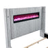 Queen Grey Upholstered Bed with Fireplace & Speaker