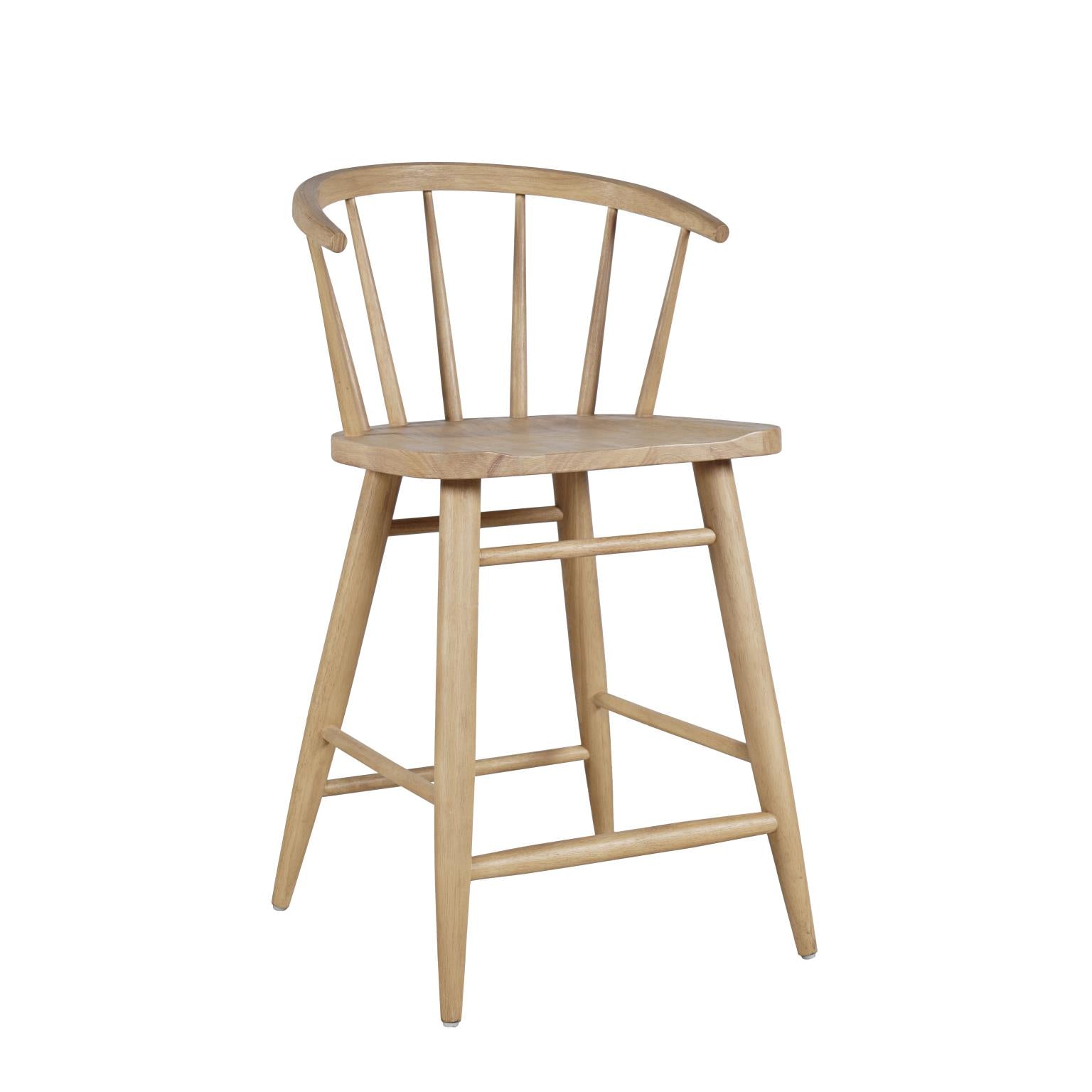 Natural Finish Spindle Bar Stool