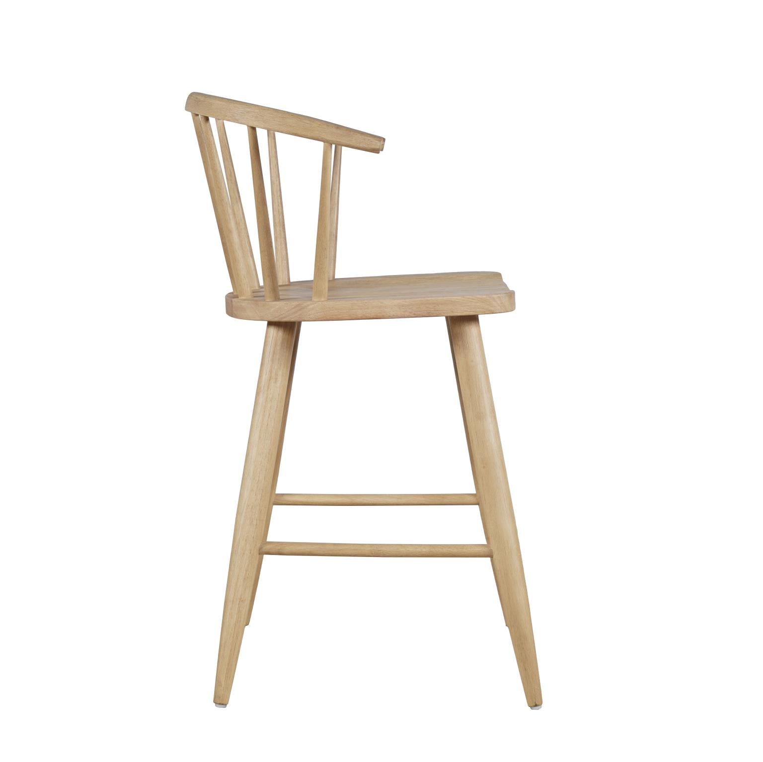 Natural Finish Spindle Bar Stool
