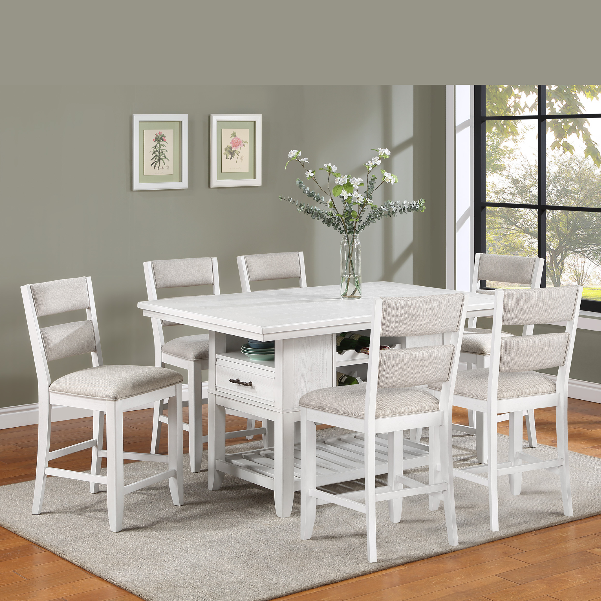 Avery 7 Piece Counter Height Dining Set - Adams Furniture