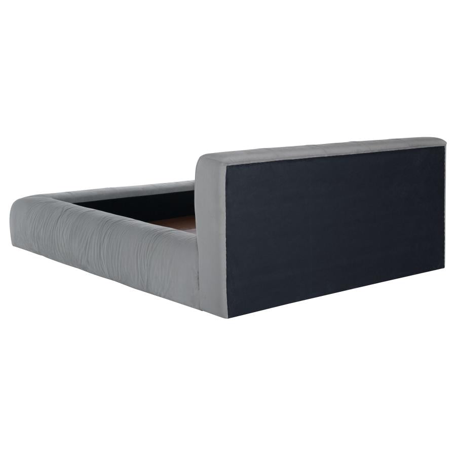 Upholstered King Platform Bed Grey - Adams Furniture