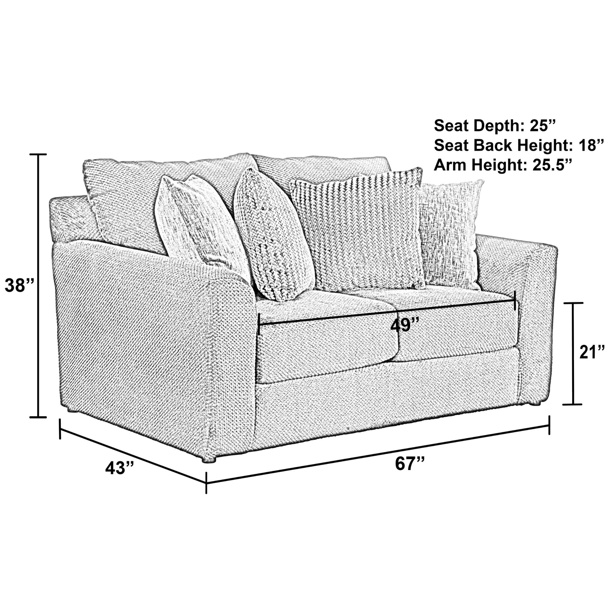 Smoke Loveseat - Adams Furniture