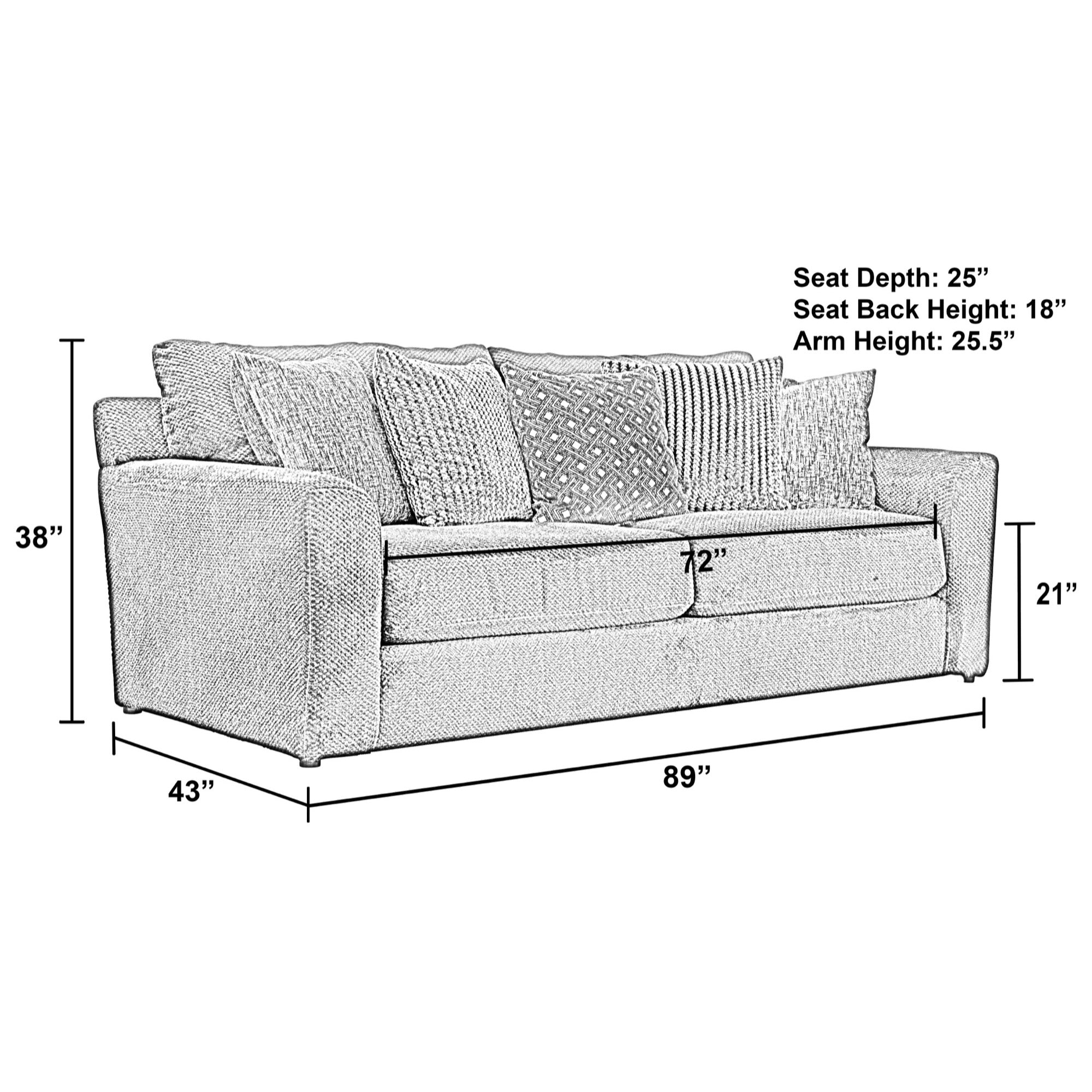Smoke Sofa - Adams Furniture
