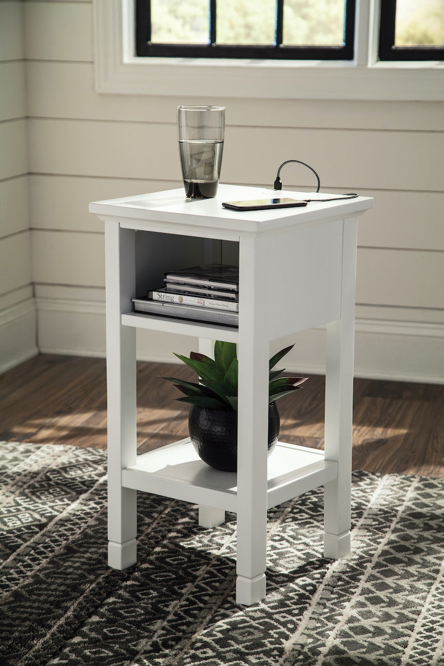 Marnville White Accent Table - Adams Furniture