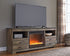 Trinell Glass/Stone Fireplace TV Stand - Adams Furniture