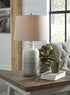 Marnina Taupe Ceramic Table Lamp (Set of 2) - Adams Furniture