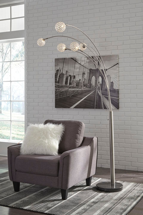 Winter Silver Metal Arc Lamp - Adams Furniture