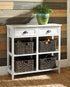 Oslember White Console Sofa Table - Adams Furniture