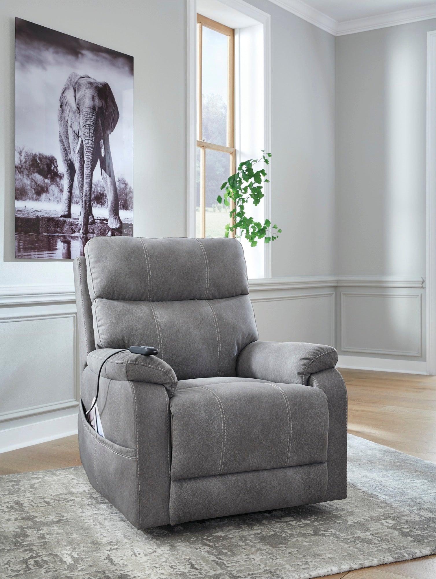 Slate Power Lift Recliner - Adams Furniture