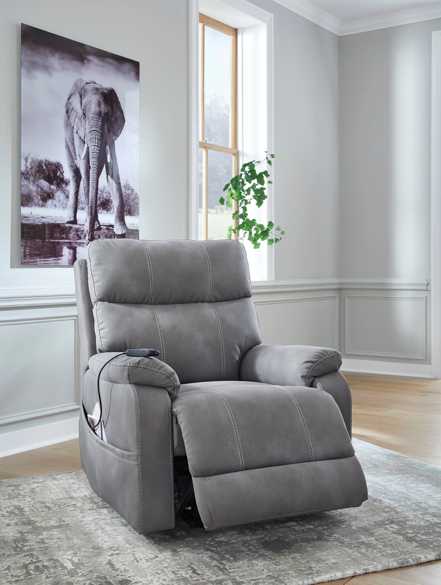 Slate Power Lift Recliner - Adams Furniture